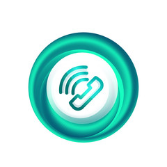 Old fashioned phone button, call center support icon