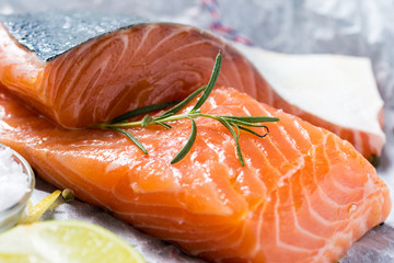 Raw Salmon Fillet with Aromatic Herbs and Spices