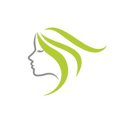 beauty logo vector template. woman silhouette vector icon illustration