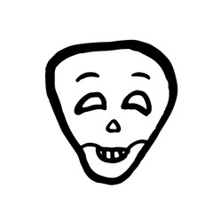 Cartoon laughing skull. Halloween vector