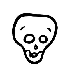 Cartoon bewildered skull. Halloween vector