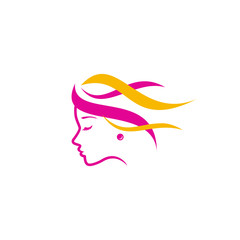 beauty logo vector template. woman silhouette vector icon illustration
