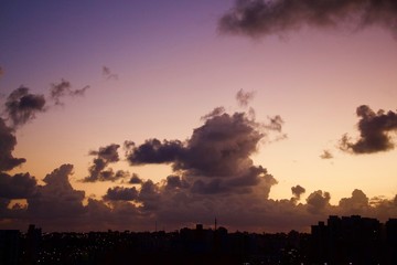 The dawn with clouds