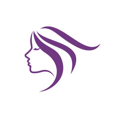beauty logo vector template. woman silhouette vector icon illustration