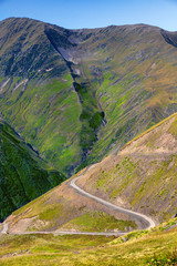 Road in the Caucasus Mountains. Georgia. Tusheti. Not far from the Abano Pass