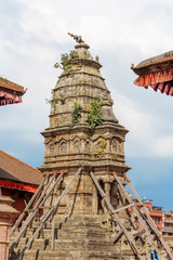 Traditional Nepalese temple architecture in Kathmandu, Nepal