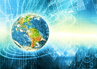 Earth from Space. Best Internet Concept of global business from concepts series. Elements of this image furnished by NASA. 3D illustration