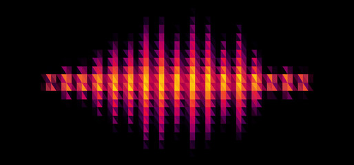 Audio or music shiny sound waveform with triangular filter