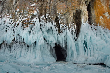 Russia. Eastern Siberia. The unique beauty of transparent ice of lake Baikal.