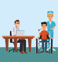 Doctor office cartoon concept vector illustration graphic design