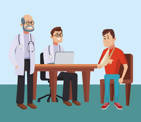 Doctor office cartoon concept vector illustration graphic design
