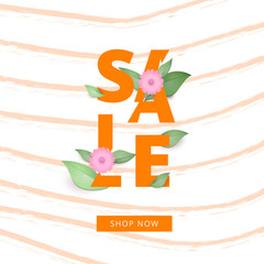 Sale banner. Vector illustration.