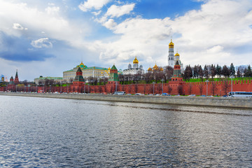 View on Moscow Kremlin and Kremlin Embankment in Moscow. Russia