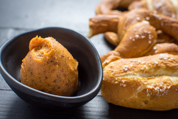 Bavarian Pretzel with Homemade Mangalica Fat Spread