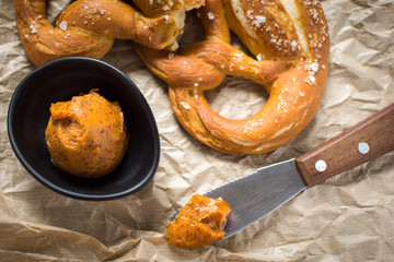 Bavarian Pretzel with Homemade Mangalica Fat Spread