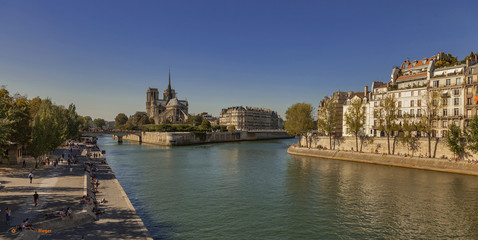 Fototapeta na wymiar Notre Dame in Paris an der Seine