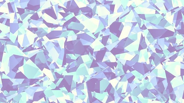 Moving blue low poly shapes. Geometric shapes transform. Abstract screensaver for video. Looping footage.