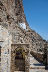 The entrance of the monastery of Panagia Hozoviotissa