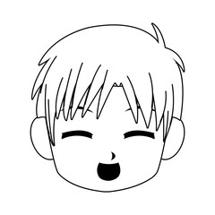 Manga boy face cartoon vector illustration graphic design