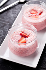 Homemade Strawberry Mousse In Cups