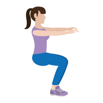 fitness woman doing squarts training