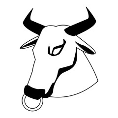 Bull head cartoon vector illustration graphic design