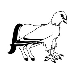 Hippogriff fantastic creature cartoon vector illustration graphic design