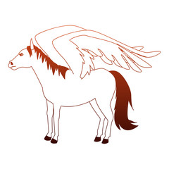 Pegasus fantastic creature cartoon vector illustration graphic design