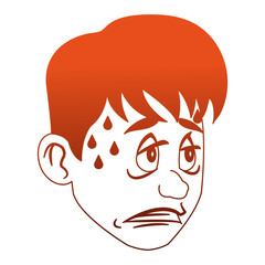 Sick man face cartoon vector illustration graphic design