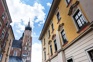 antique building view in Krakow, Poland
