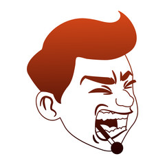 Sick man face cartoon vector illustration graphic design