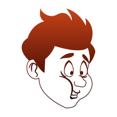 Sick man face cartoon vector illustration graphic design