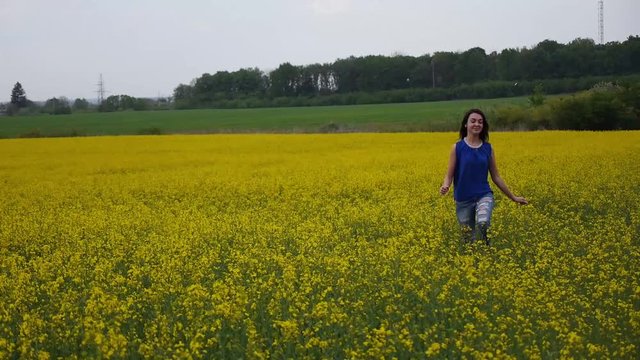 girl in yellow field
