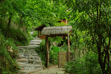 house, architecture, building, wooden, home, ancient, wood, temple, roof, garden, village, sky,...