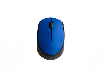 Computer mouse wireless blue isolated
