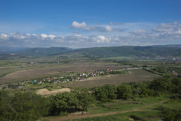 Fototapeta premium Crimean peninsula in the spring. View from the Mount Sapun