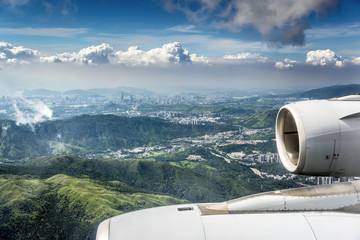 View of Hong Kong during the landing approach