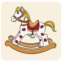 Rocking horse vector illustration
