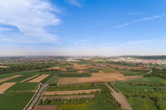 Luftbild mit Blick auf Ditzingen und Gerlingen