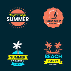 Summer Retro Vector Logo for banner