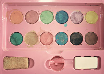 old watercolors palette