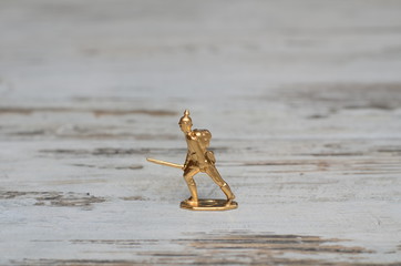 regiment of tin british guards isolated over white background