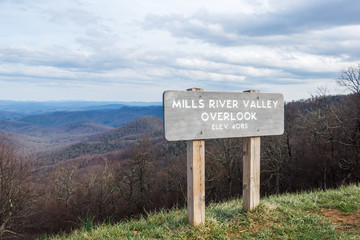 Blue ridge mountains. Sign