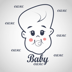 Baby icon.Cartoon character.Baby care.Vector illustration.