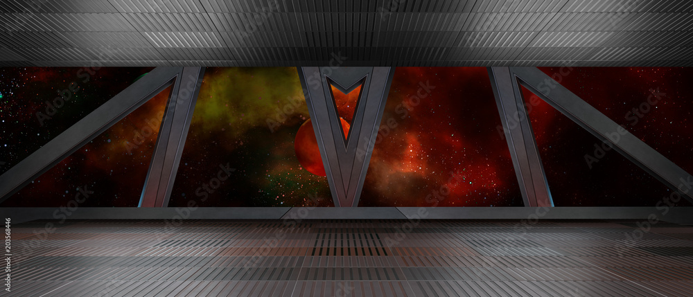 Wall mural space environment, ready for comp of your characters.3d rendering