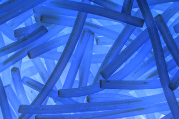 image abstract blue background of curved short sticks
