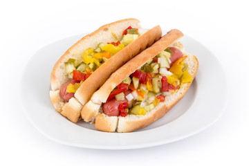 alldress delicious hotdog on a plate