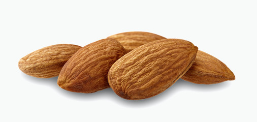 Almond. Almond nut isolated. Almond slice. Full depth of field.