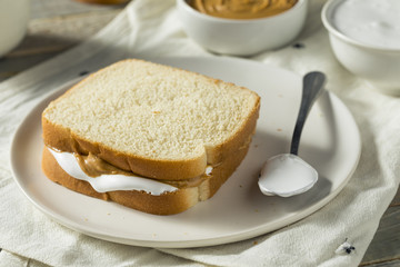 Homemade Fluffernutter Marshmallow Peanut Butter Sandwich