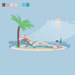 Tropical beach vector background